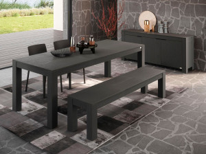 Шкаф из черного ясеня с распашными дверями