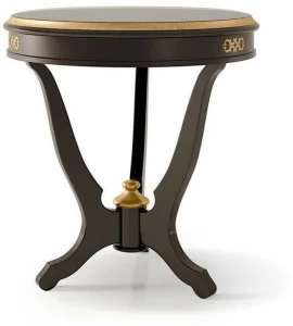 Carpanese Home Круглый деревянный журнальный столик с подставкой 3 звезды Heritage 6430