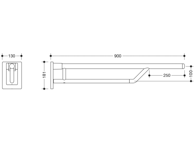 950.50.14099 Двойная опорная рейка на петлях HEWI Stützen  - Вид №4
