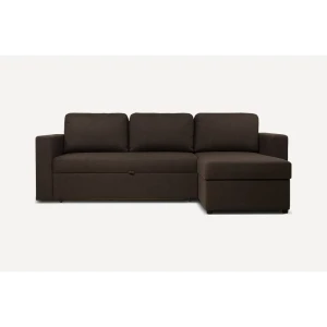 92008762 Раскладной диван Divan.ru Порту 226x90x155 см рогожка цвет коричневый STLM-1330156