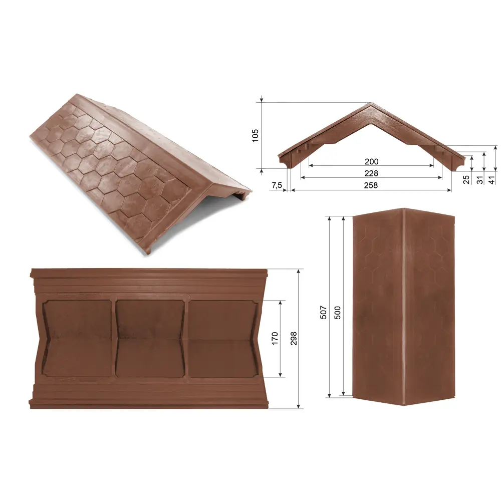 Парапет ППК 500x258x25 мм цвет коричневый Santreyd STLM-2059333 - Вид №5