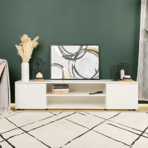 91208623 Тумба под телевизор Doma 160x38.2x37 см ЛДСП цвет белый STLM-0518469