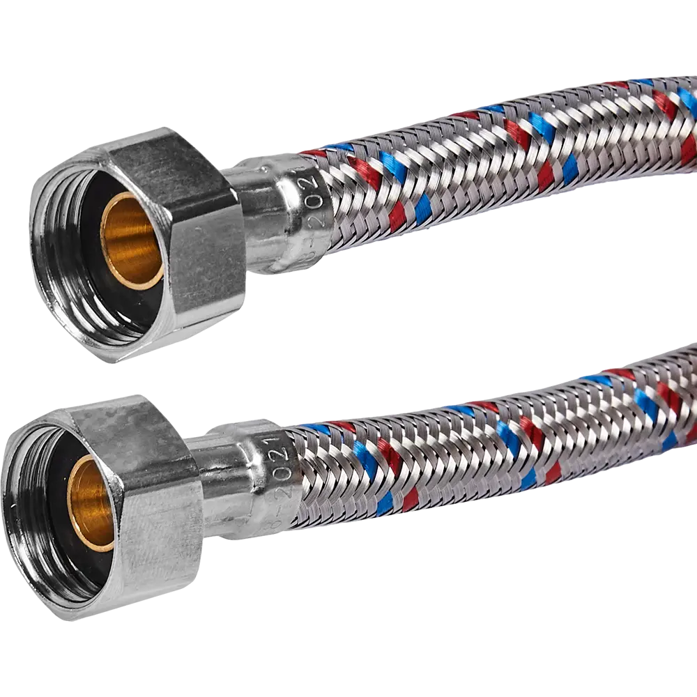 Гибкая подводка для воды ДТРД 80 см x 1/2" внутренняя-внутренняя резьба STLM-2198502 - Вид №1