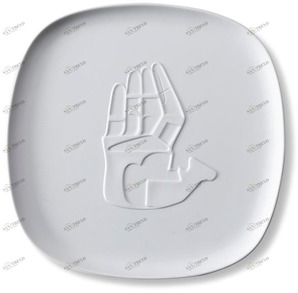 Cassina Квадратный поднос из фарфора Gnr collection chandigarh Gnr 30