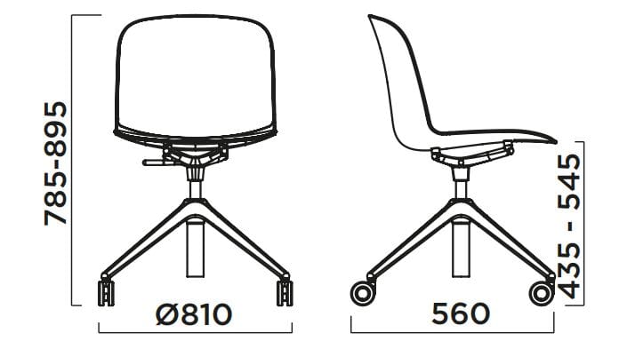 Регулируемый по высоте стул с колесами Infiniti Relief ARCH-00141254 - Вид №1