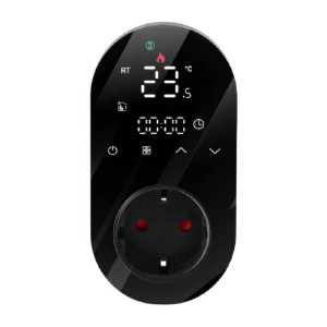90819736 Терморегулятор в розетку ТР-220W программируемый цвет черный STLM-0397089 KVOLTA