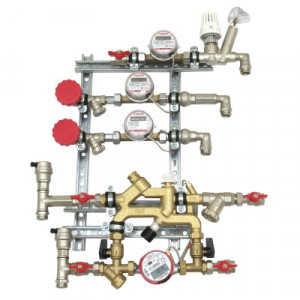 VT.NM.GPR.06.MB.0 Квартирная станция для систем отопления и водоснабжения с рециркуляцией ГВС и перепускным клапаном Valtec 1,5/0,6 м куб./ч, M-BUS