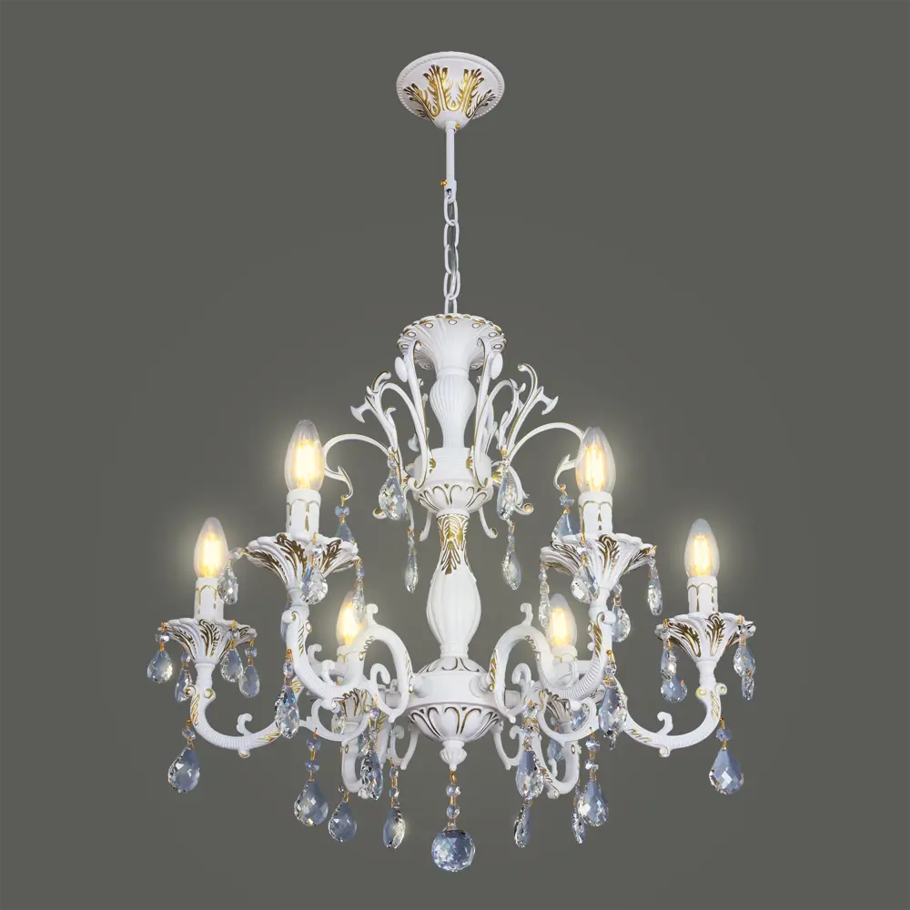 Люстра Свеча 6xE14x60 Вт, металл, цвет белый Maytoni STLM-2170380 - Вид №4