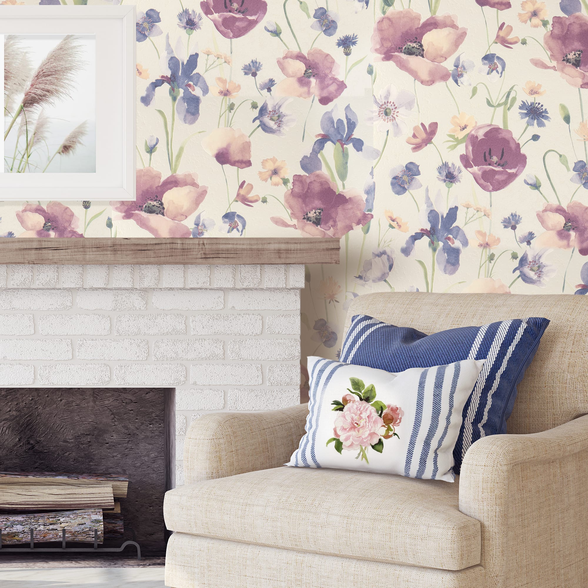 82938367 Обои виниловые МаякПринт фиолетовые 0.53 м 349 11 Акварель Santreyd - Вид №2