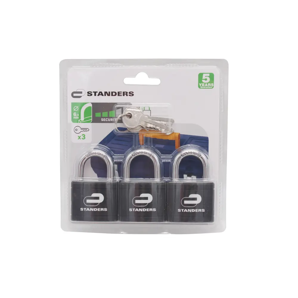 Навесной замок Standers с зубчатой пластиной, 3 шт 86255599 STLM-0897662 - Вид №2