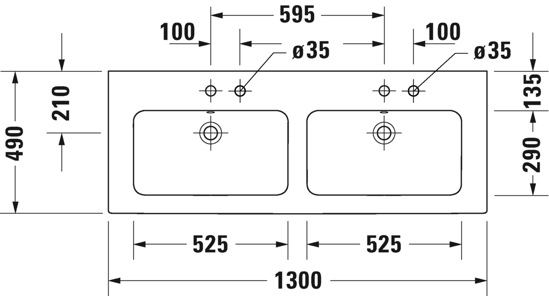 2336133260 Подвесная раковина настенная овальная Duravit ME BY STARCK - Вид №2
