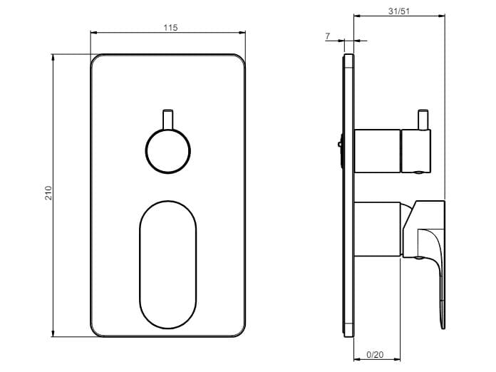 Однорычажный встраиваемый смеситель для душа с переключателем Rubinetterie Frattini Lea ARCH-00114304 - Вид №1