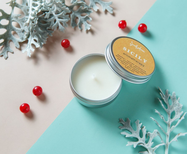 7088 Натуральная свеча для аромамассажа «Сицилия» Вкусляндия  - Вид №1