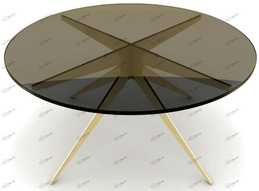 GABRIEL SCOTT Круглый журнальный столик из стали и стекла для гостиной Dean sun-id-1355246