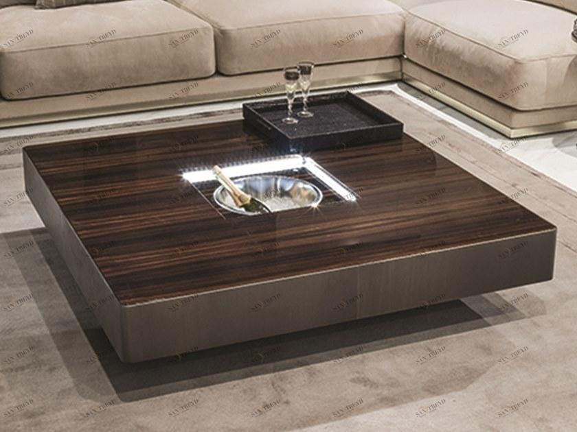 Longhi Квадратный журнальный столик с ведерком для льда Loveluxe 2015 – regency collection Y 734