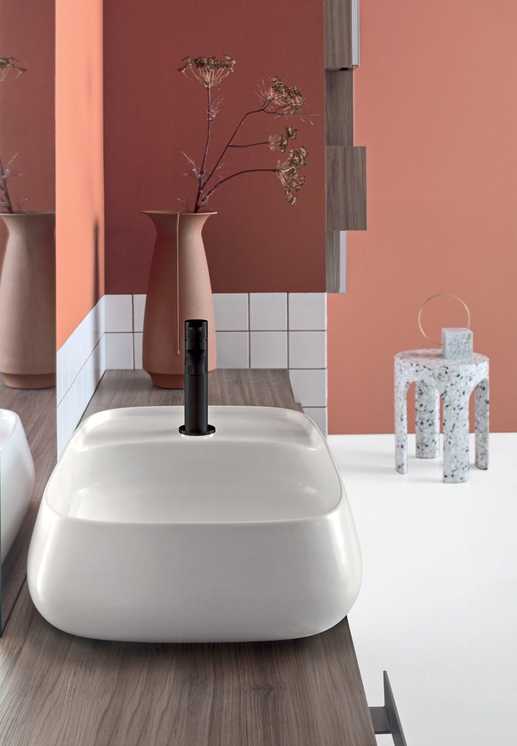 Деревянный одиночный умывальник с зеркалом ARBLU Hito ARCH-00139609