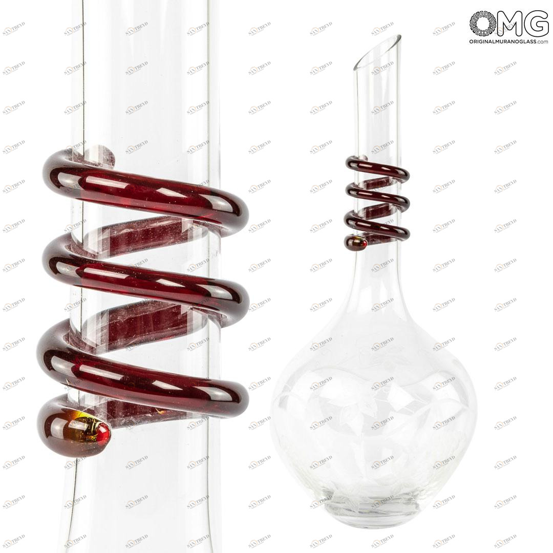3498 ORIGINALMURANOGLASS Декантер Амароне с резным узором - муранское стекло OMG 15 см 