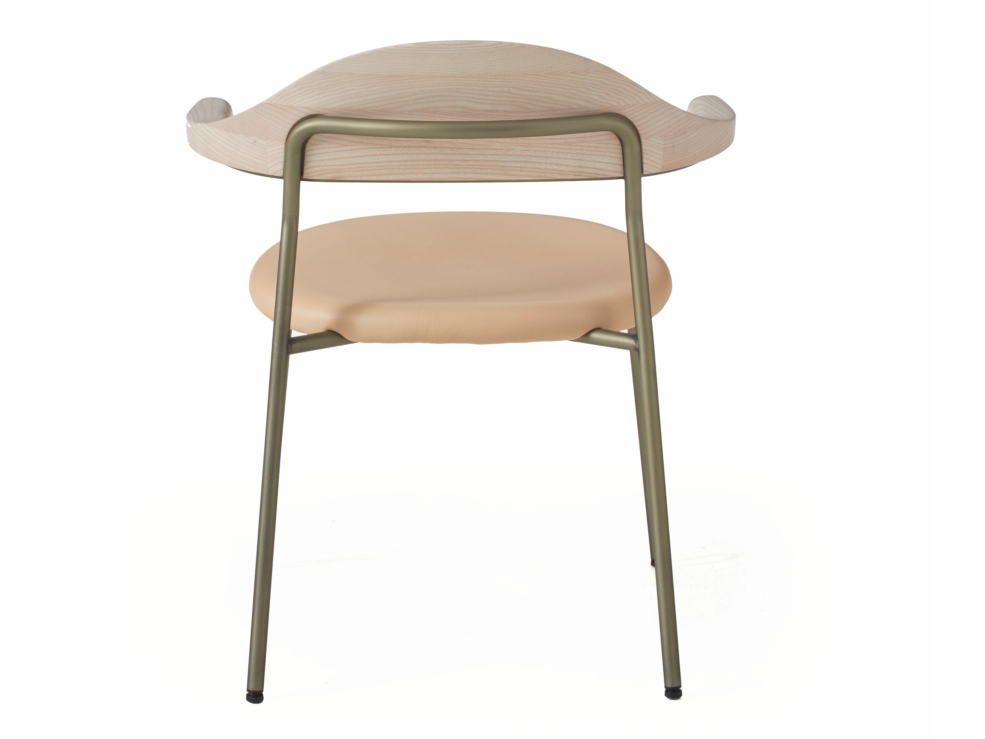 Мягкий стул из нержавеющей стали и дерева BassamFellows Бикорн ARCH-00121207 - Вид №3