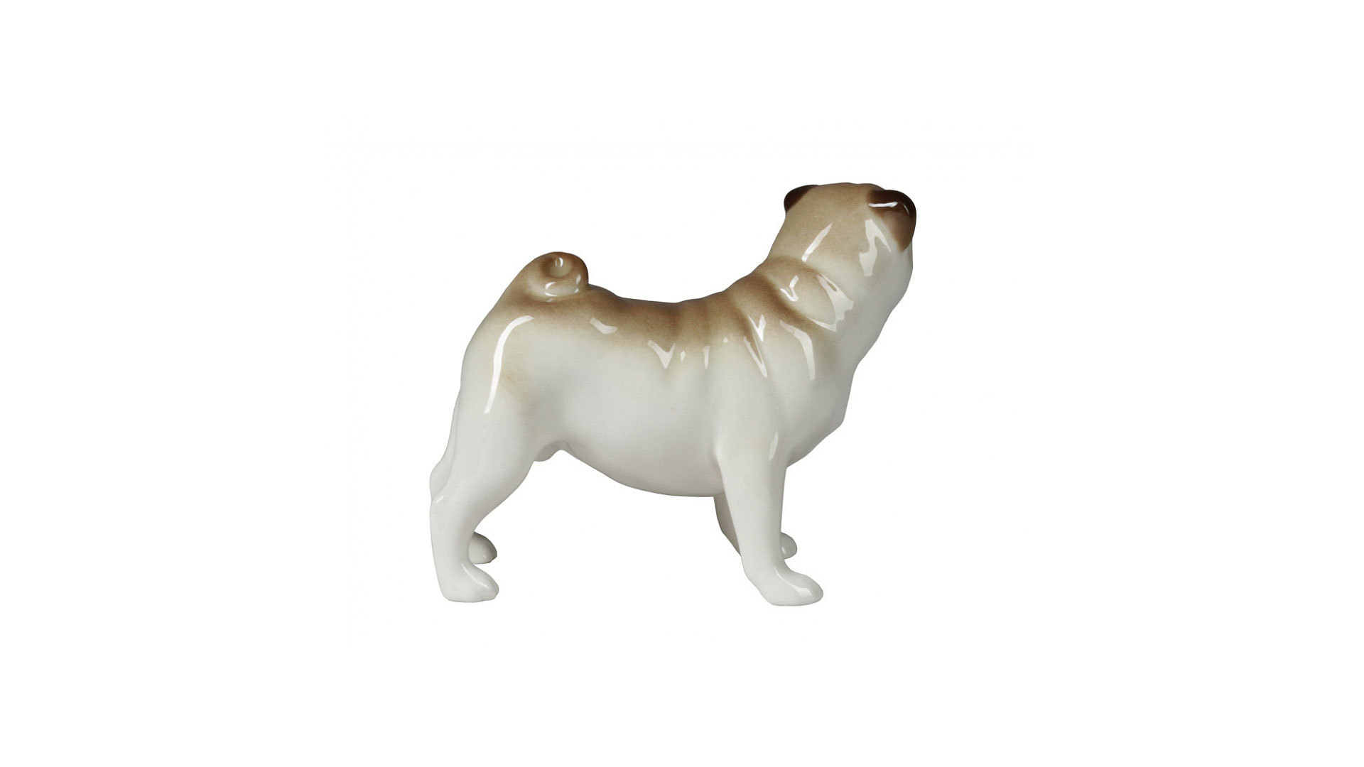 10572261 Императорский фарфоровый завод Скульптура "Мопс стоящий Арчи" Фарфор твердый  - Вид №2