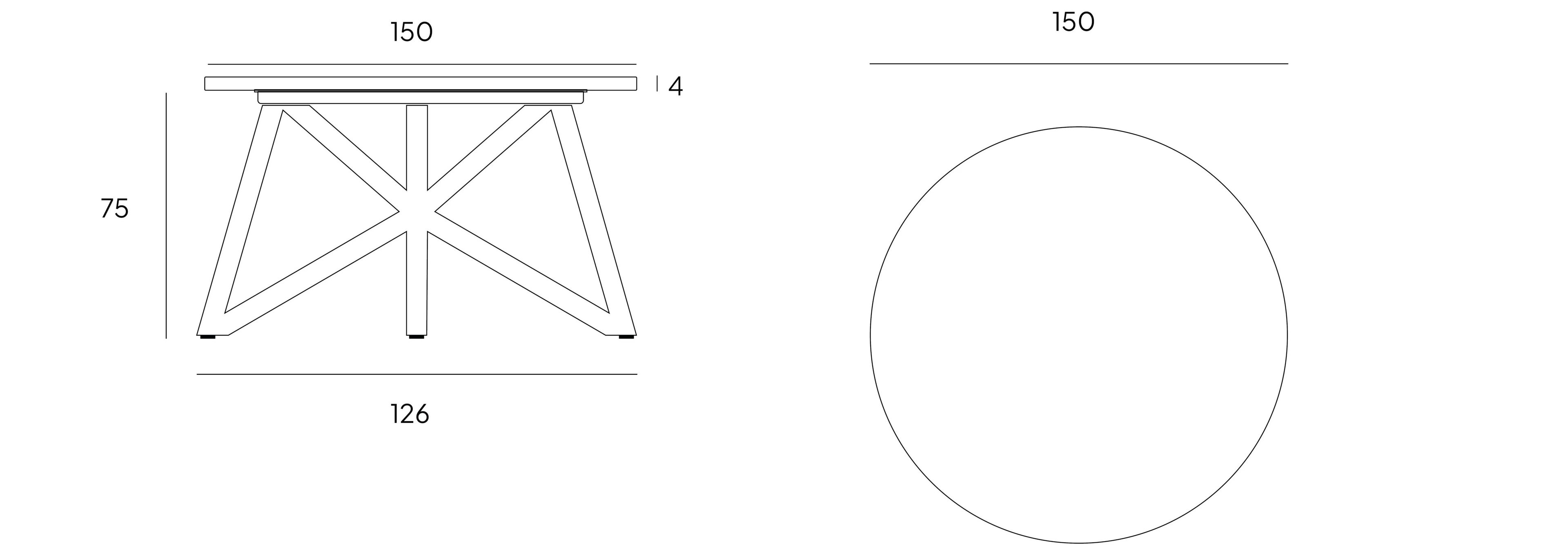 Круглый стол для сада в пеперино VELTHA® Uni ARCH-00066981 - Вид №11