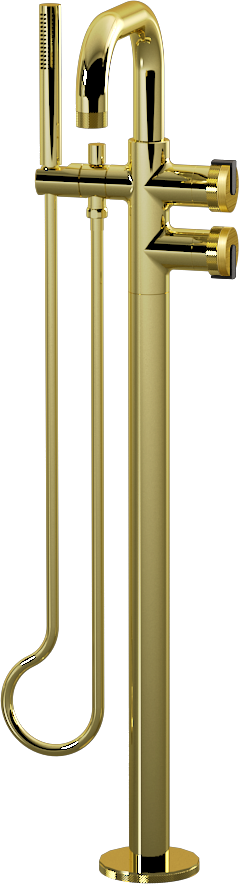 E-11557-R1BB-L1MBK-PB Смеситель напольный отдельностоящий (внешняя часть) GRAFF MOD+