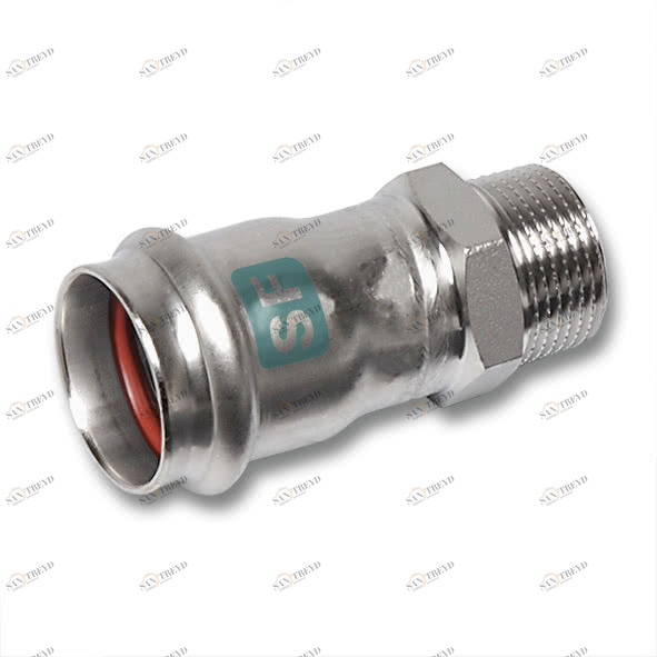 619243G893 SANHA 19243G пресс.-фит. без силикона ниппель ВПр-НР, нерж.ст. 88,9x3 мм 