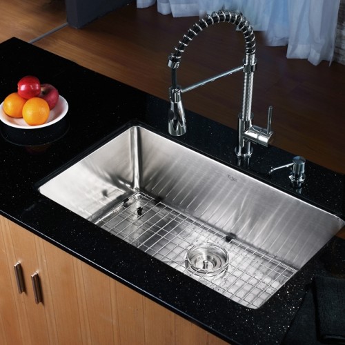 KHU100-30 Мойка кухонная прямоугольная Krausru  - Вид №2