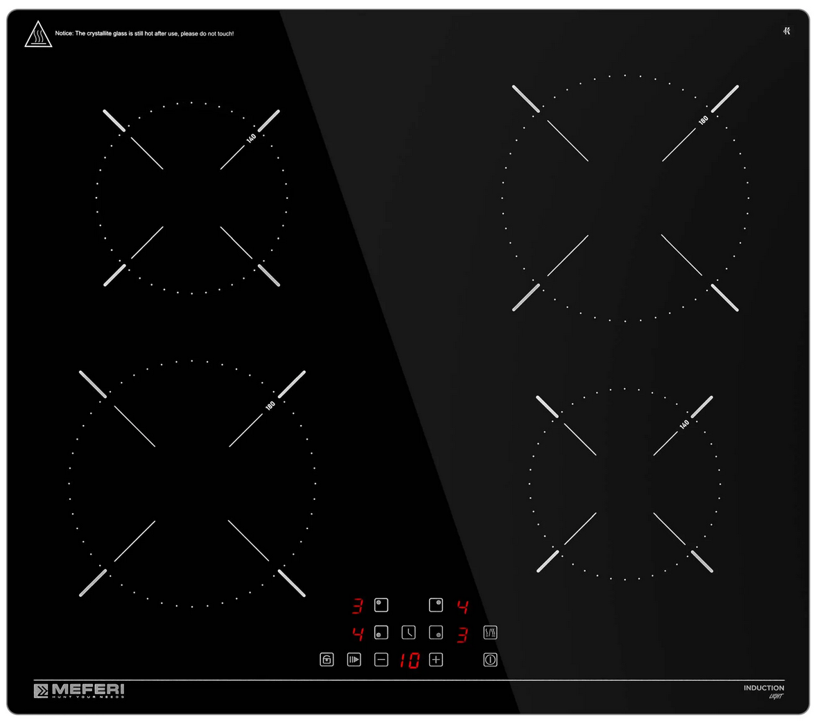 9168770 Индукционная варочная поверхность Meferi MIH604BK LIGHT STDN-0135033 - Вид №1
