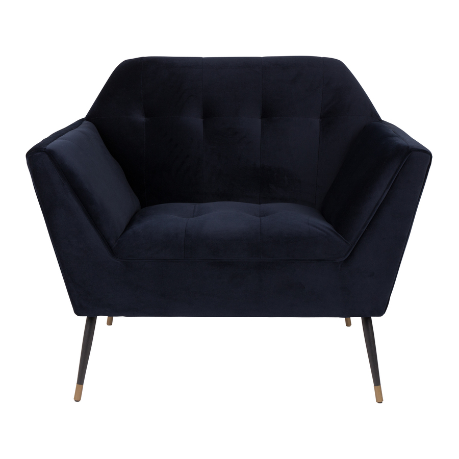 Кресло Kate темно-синее низкое под бархат Dutchbone 3100063 - Вид №2
