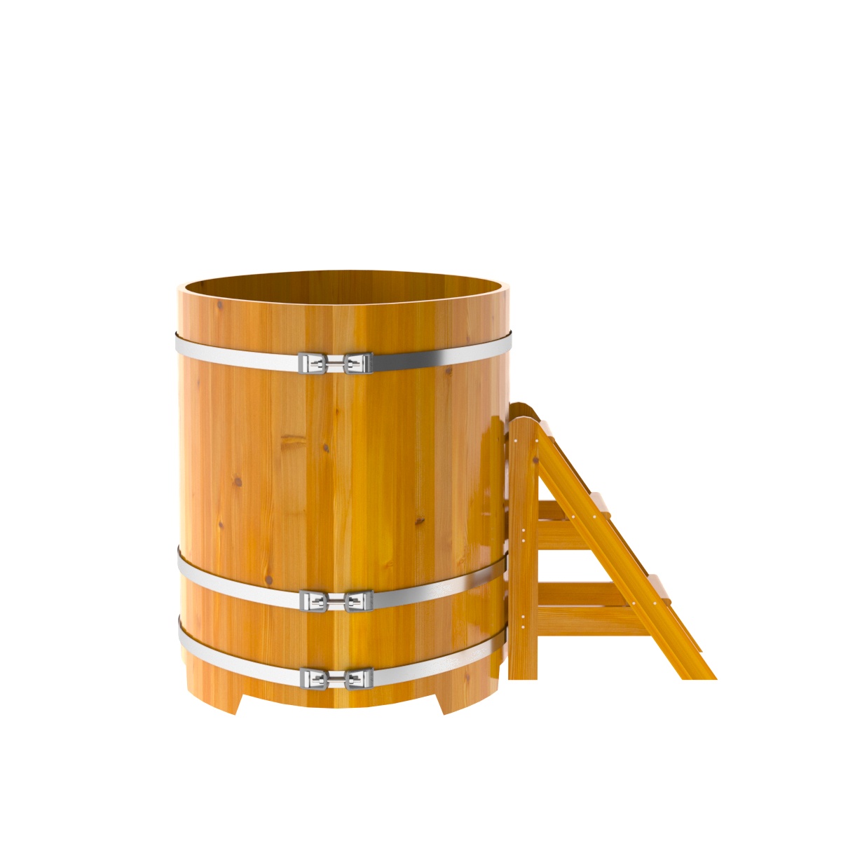 2282 Купель овальная из лиственницы Рустик 1,02х1,68х1,2 натуральная Alyarus  - Вид №3