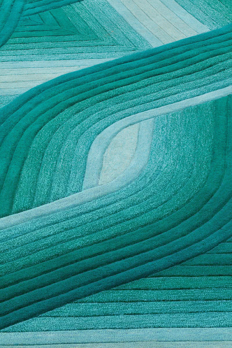 Шерстяной ковер с рисунком Toulemonde Bochart FLOW AQUA ARCH-00120445 - Вид №4