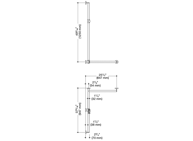900.35.36160 Поручень для душа с выдвижным держателем для душа HEWI USA Produkte  - Вид №5
