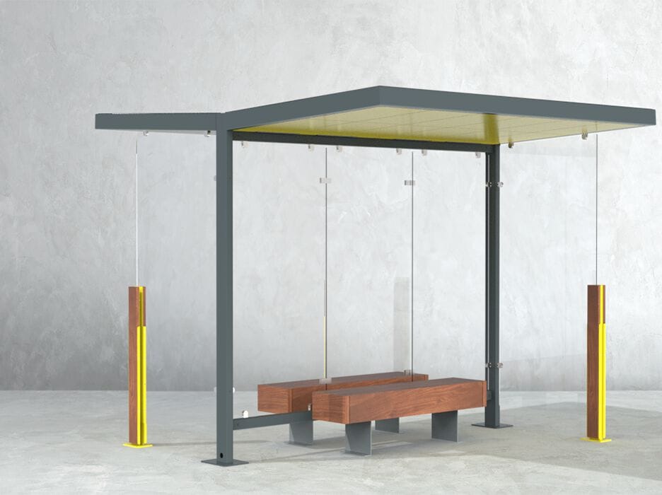 Двойной навес из стали и стекла DIMCAR нас ARCH-00052741