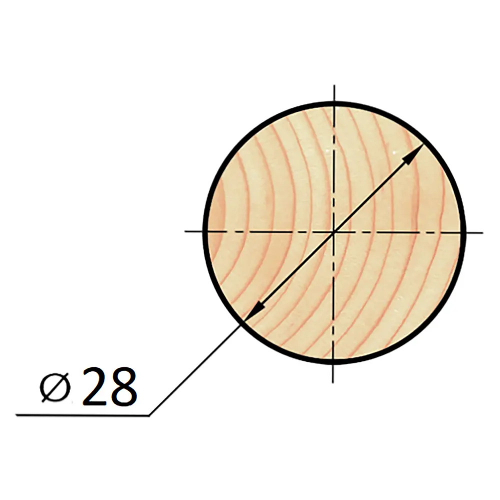 АРЕЛАН | Цилиндрический деревянный нагель для мебели и декора 28×2200 мм 81960928 STLM-0015500 - Вид №2