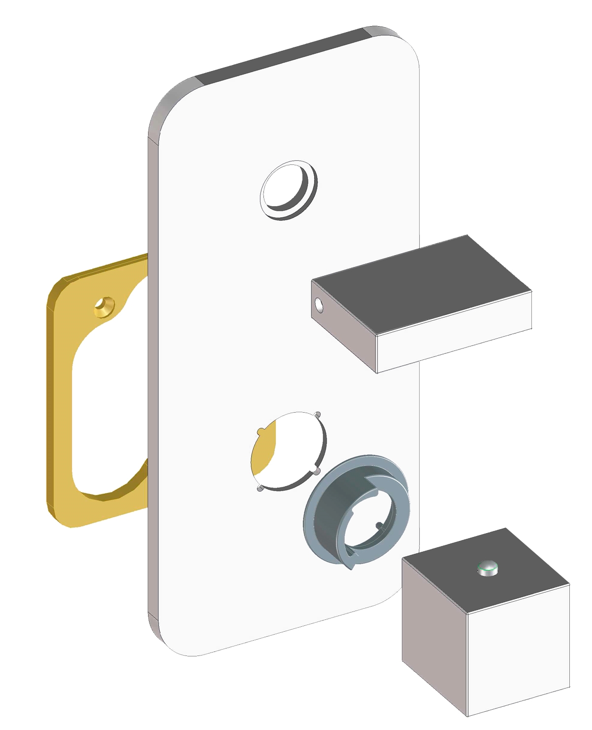 Z033202 + Z030204 000 Смеситель & запорный кран Rectangular - 1 Outlet LP BOSSINI  - Вид №2