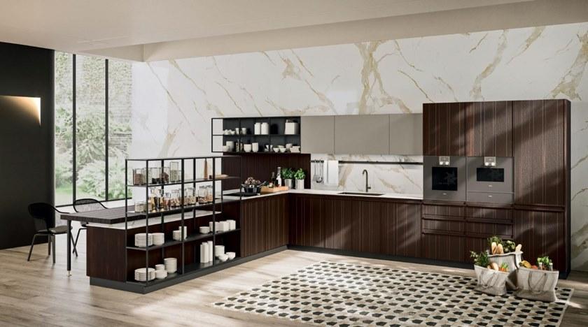 Composit Деревянная кухня с полуостровом Pepper sun-id-1366396 - Вид №1