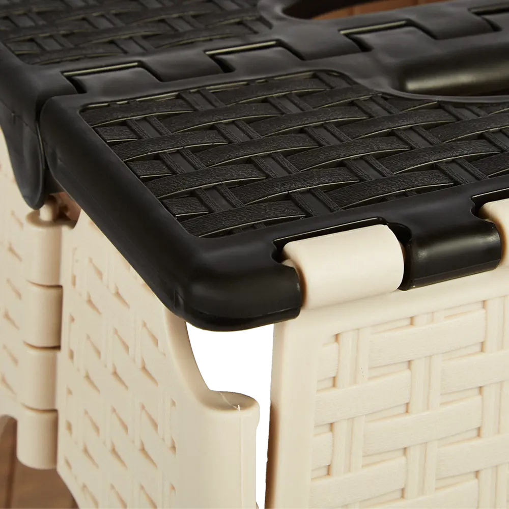 Табурет садовый Плетенка складной 35х31х44.5 см пластик бежевый/коричневый Santreyd STLM-2006138 - Вид №3