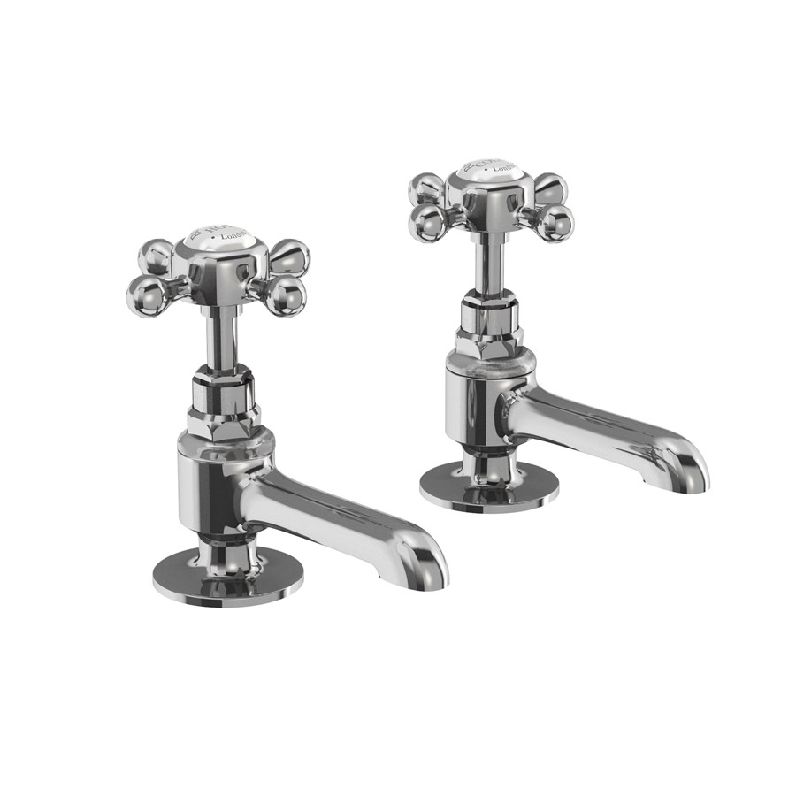 Burlington Метчики Stafford Long Nose Basin Pillar Pillar (включая ручки) Хром STA12-QT 