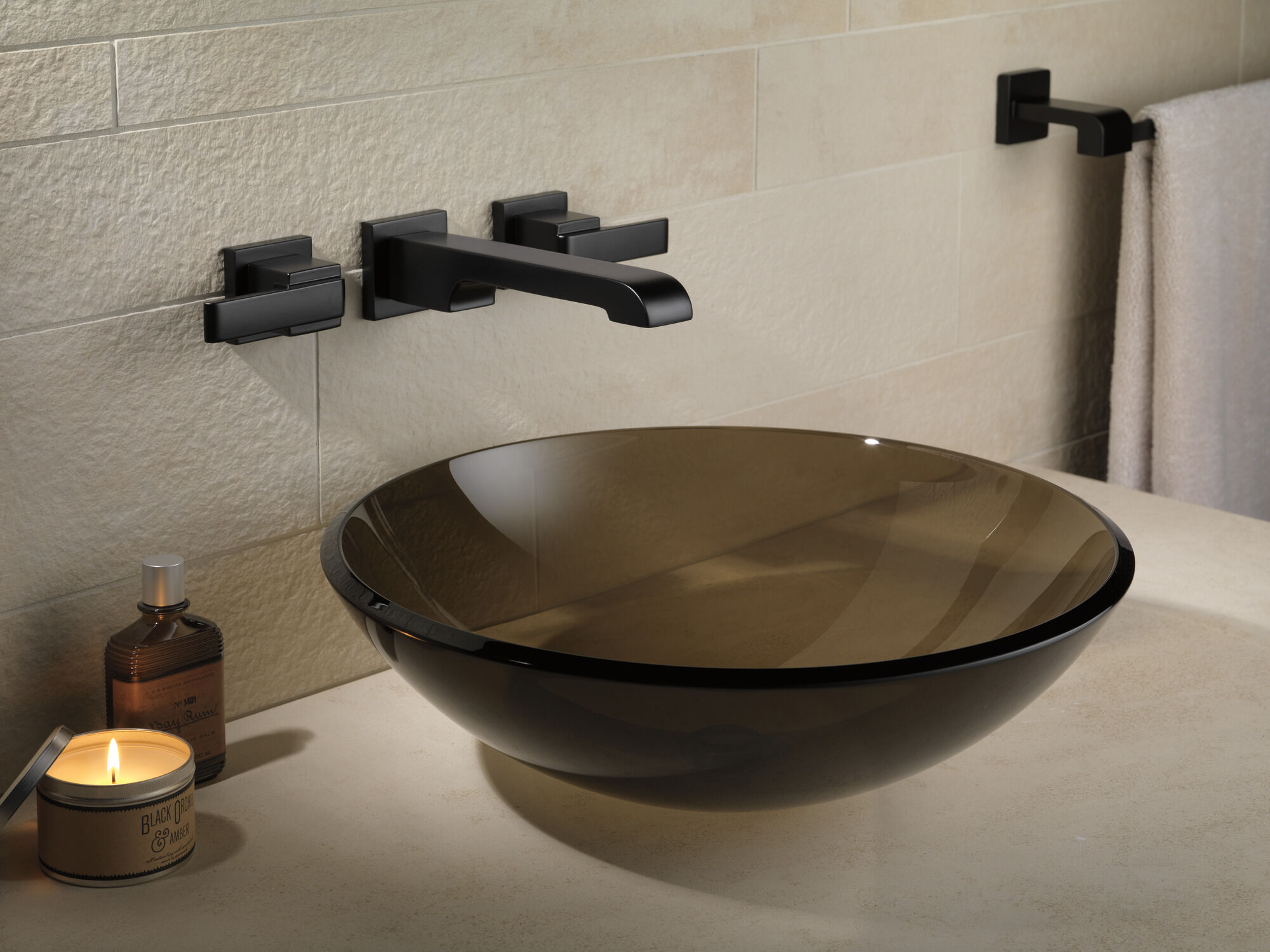 T3567LF-BLWL Накладка для смесителя для ванной комнаты с двумя ручками Delta Faucet Ara Матовый черный - Вид №2