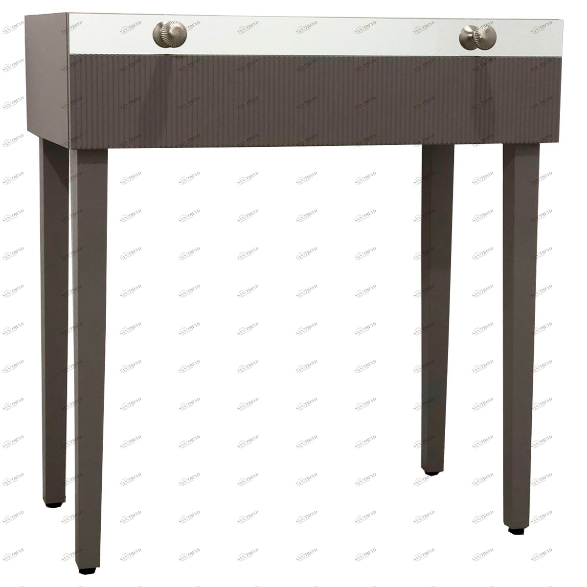 Консоль с ящиком серая с зеркальной отделкой "Фланж" GRAUM  304048 Зеркальный;серый 