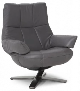Natuzzi Кожаное кресло-реклайнер с подлокотниками