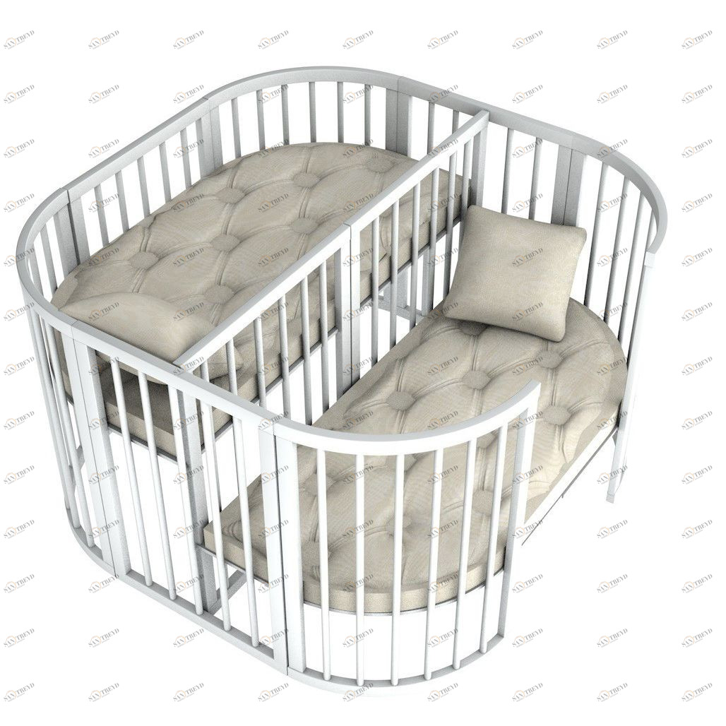 Манеж двухместная кроватка PlayPen 3 в 1 серии Limited (без матрасов) COMFORTBABY  00-3949429 Разноцветный;белый Santreyd 