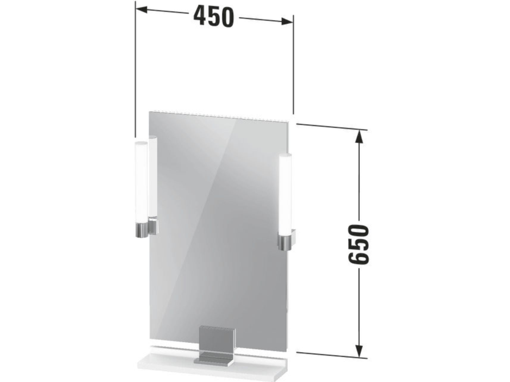 Прямоугольное деревянное настенное зеркало с полкой Duravit Sivida ARCH-00116468 - Вид №3