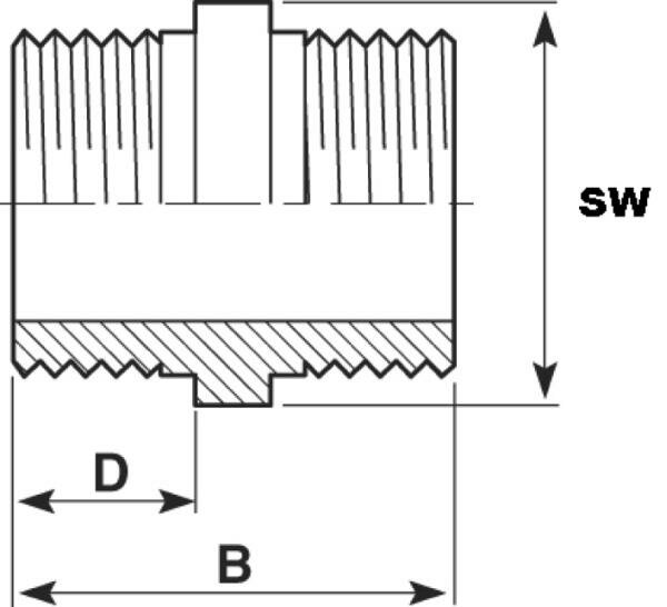 SANIT 72707916125 Ниппель, АБС, с конической наружной резьбой BSP  - Вид №1