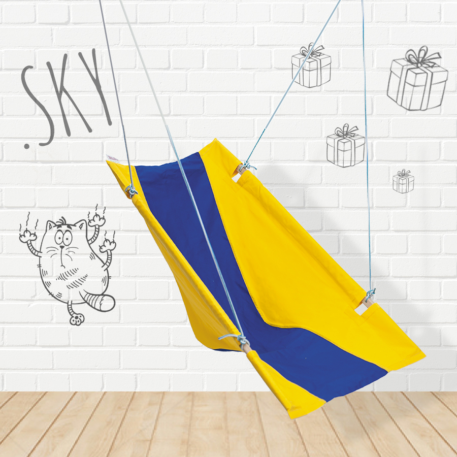 Гамак детский эргономичный желто-синий ПОКАЧАЙКА  326716 Желтый;синий Santreyd  - Вид №4