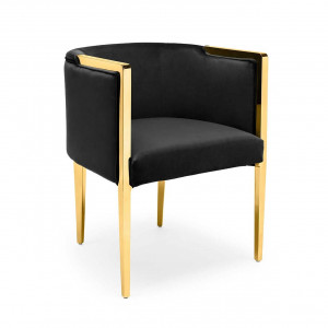 700417-93 ABHIKA СТУЛ GARDA ROUND BLACK/GOLD