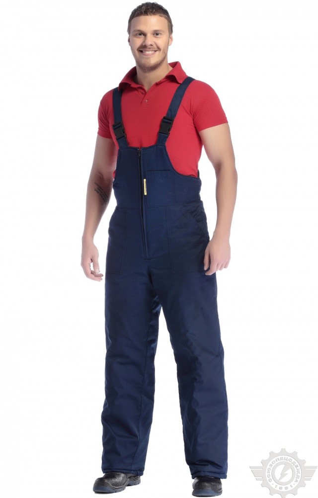 65038 Полукомбинезон "Эксперт" зимний темно-синий  Зимняя спецодежда  размер 60-62/182-188  - Вид №2