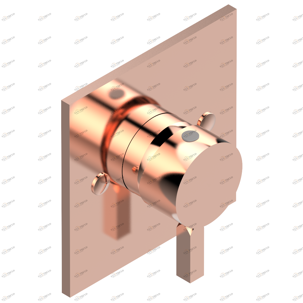 A2M-6540B Внешняя часть смесителя для душа однорычажного встраиваемого в стену 06540 Thg-paris Metropolis с рукоятками с чёрным хрусталём Розовое золото A2M 6540B CAT.F