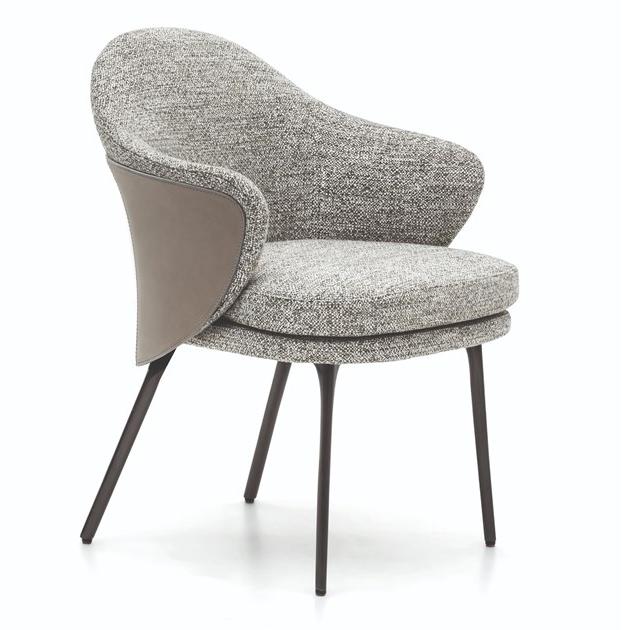 Minotti Кресло из ткани и кожи с подлокотниками Angie sun-id-1345071 - Вид №1