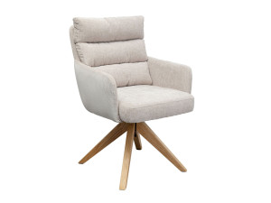 Тканевый поворотный стул с подлокотниками